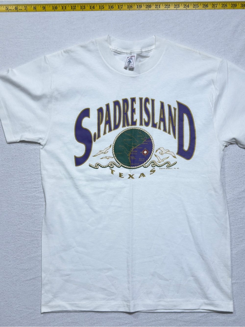 Delta White S. Padre Island Texas Tee vintage single stitch